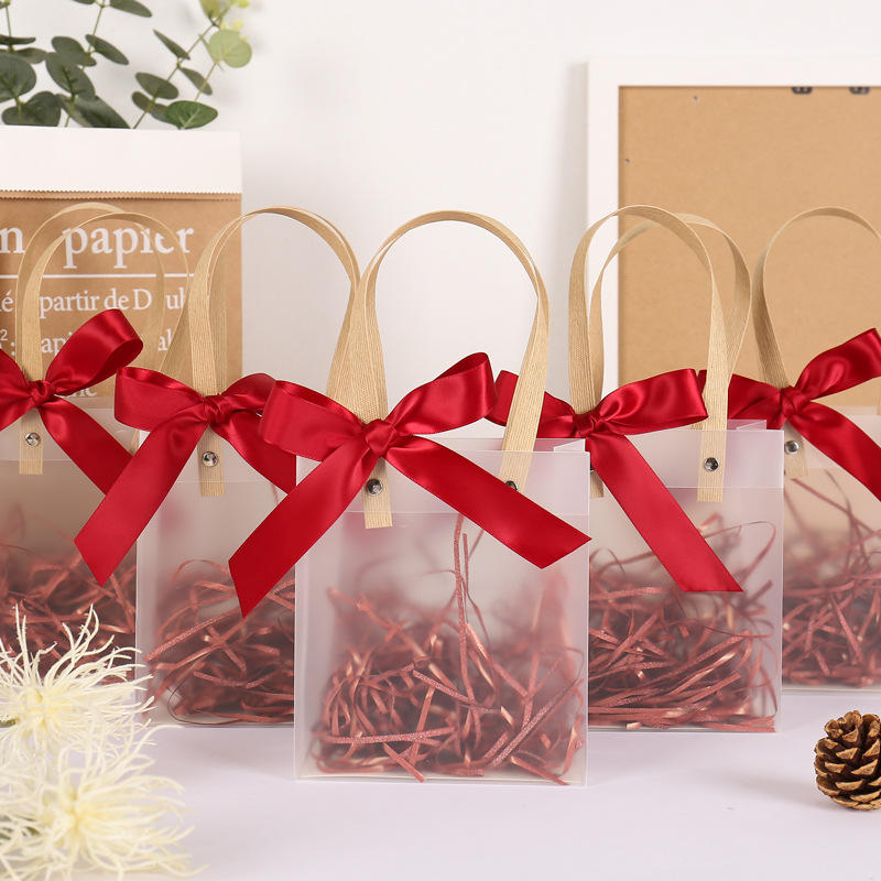 三八节礼品袋pvc透明伴手礼精致可爱手提包装袋38女神妇女节礼物