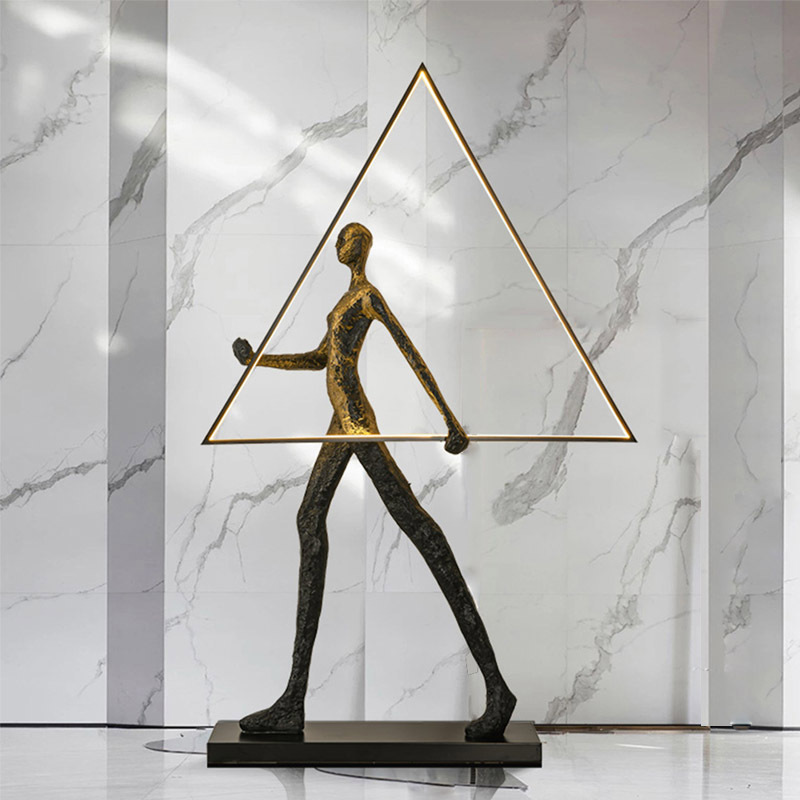 [Source Factory] Fiberglass Figure Sculpture Lamp Decoration Hotel Lobby Sales Office Creative Art Floor Lamp