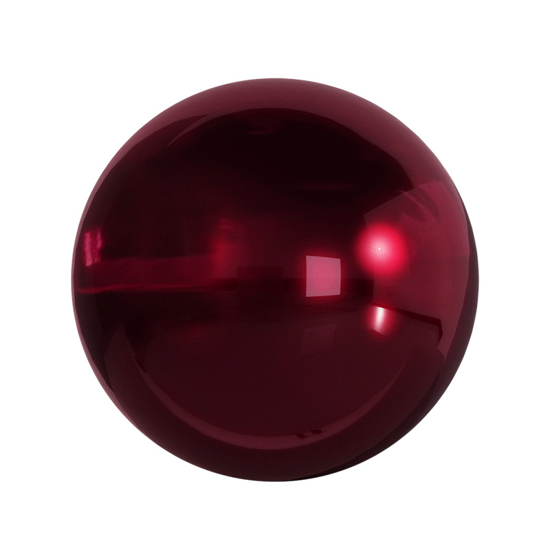 珀森金属不锈钢彩色球镜面宝石红空心圆球蓝绿紫黄黑白装饰圣诞球