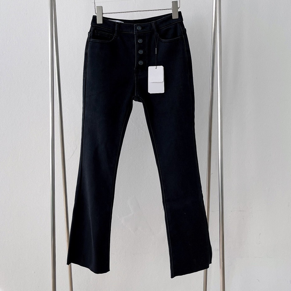 加绒高腰喇叭裤四扣牛仔裤弹力牛仔裤直筒长裤阔腿弹力裤101802