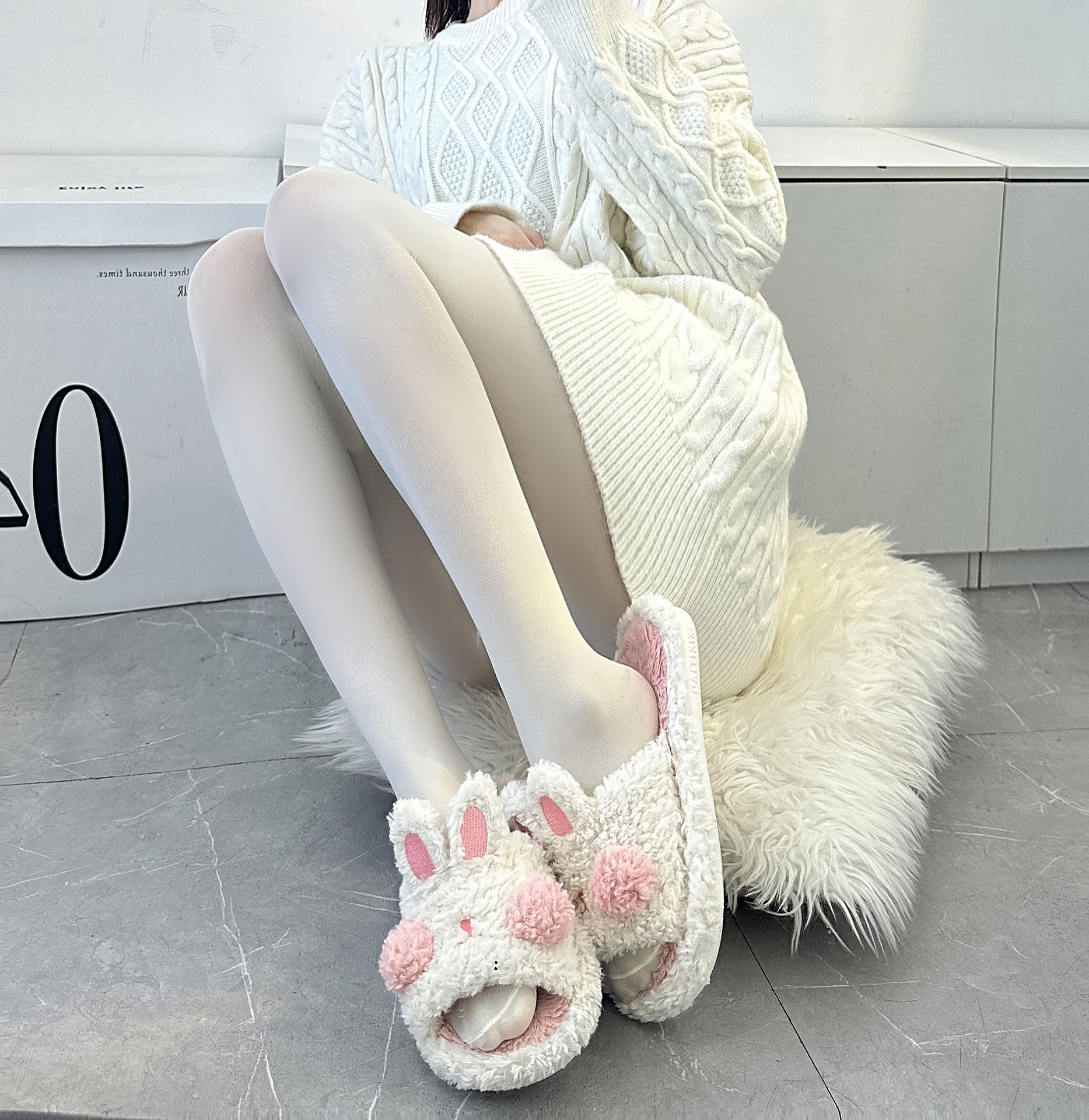 White Silk Stockings Female Loli Student Lolita Socks Japanese Girl Milky White Uniform Mask Pantyhose