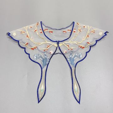 溢希绣品 汉服云肩刺绣大童款唐装配饰古风刺绣花边 服装辅料花边