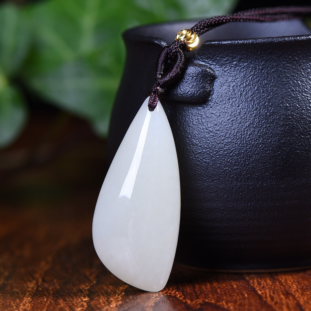 支持鉴定/一件代发/送证书 和田玉裸面吊坠随形白玉水滴裸石吊坠