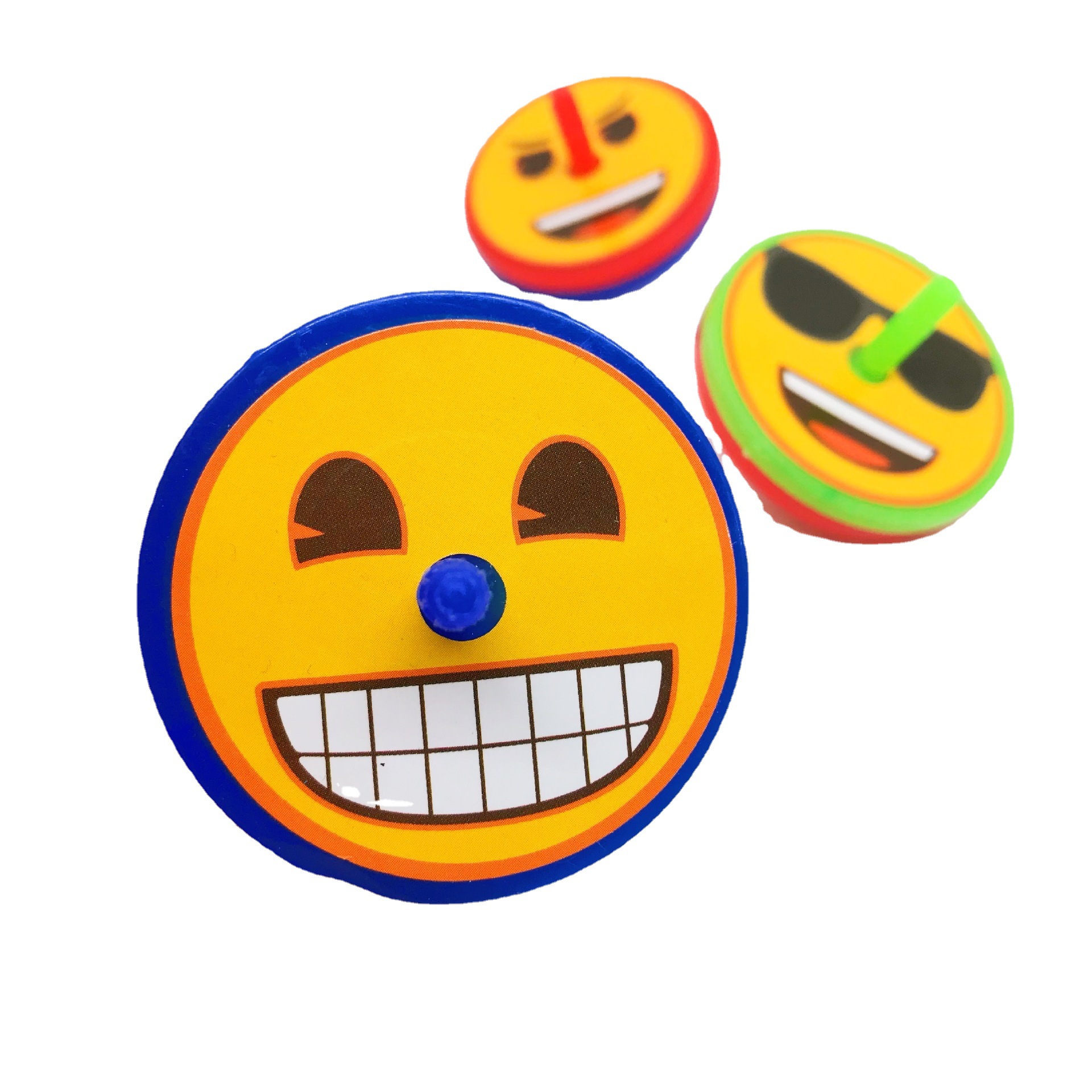 儿童手转小陀螺笑脸手动陀螺创意表情酷炫趣味小玩具地摊彩盒礼品