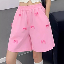 韩国东大门时髦潮流短裤24年夏季新款百搭纯色立体装饰口袋阔腿裤
