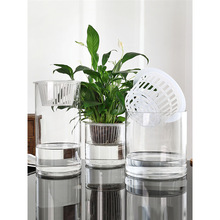 水培植物玻璃瓶子透明直筒圆柱形花瓶简约绿萝花盆白掌水养缸容器