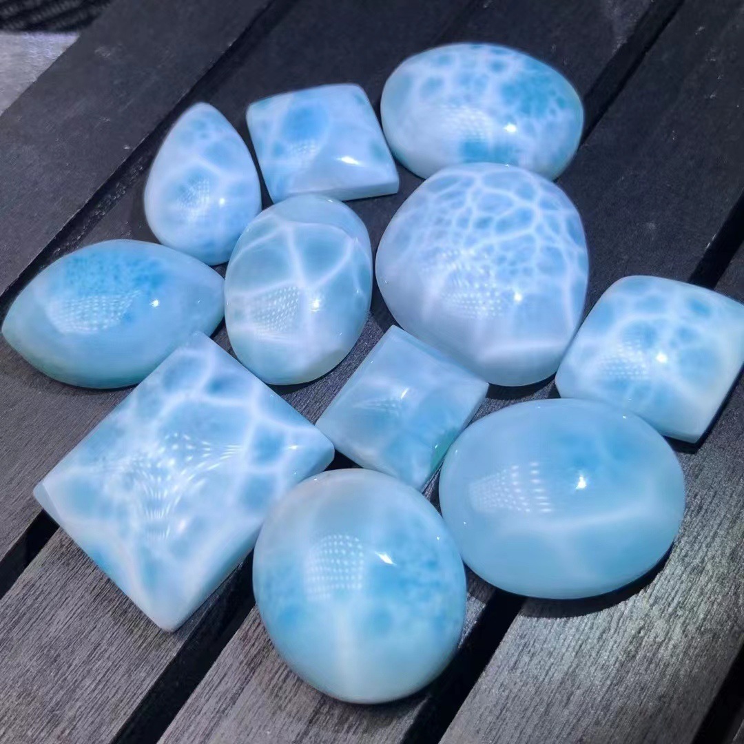 多米尼加拉利玛天然海纹石吊坠 海龟纹裸石可diy饰品配饰现货批发