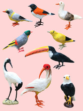 9ZRT仿真鸟类动物标本黄鹂绿鸠啄木鸟伯劳鸟麻雀挂燕羽毛鸟类装饰