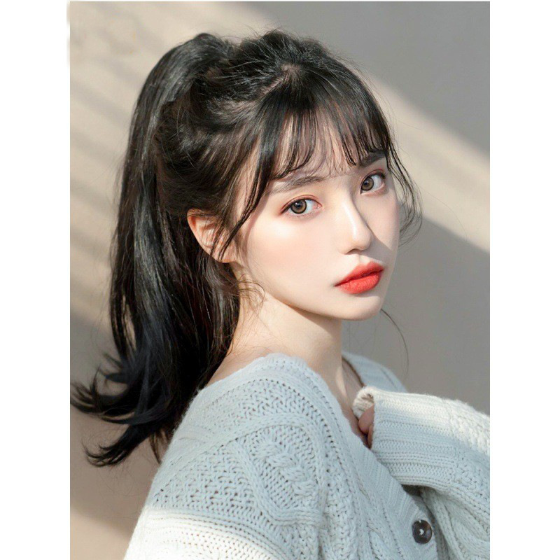 马尾假发女长发夏抓夹式仿真发网红高马尾辫绑带式自然微卷假马尾