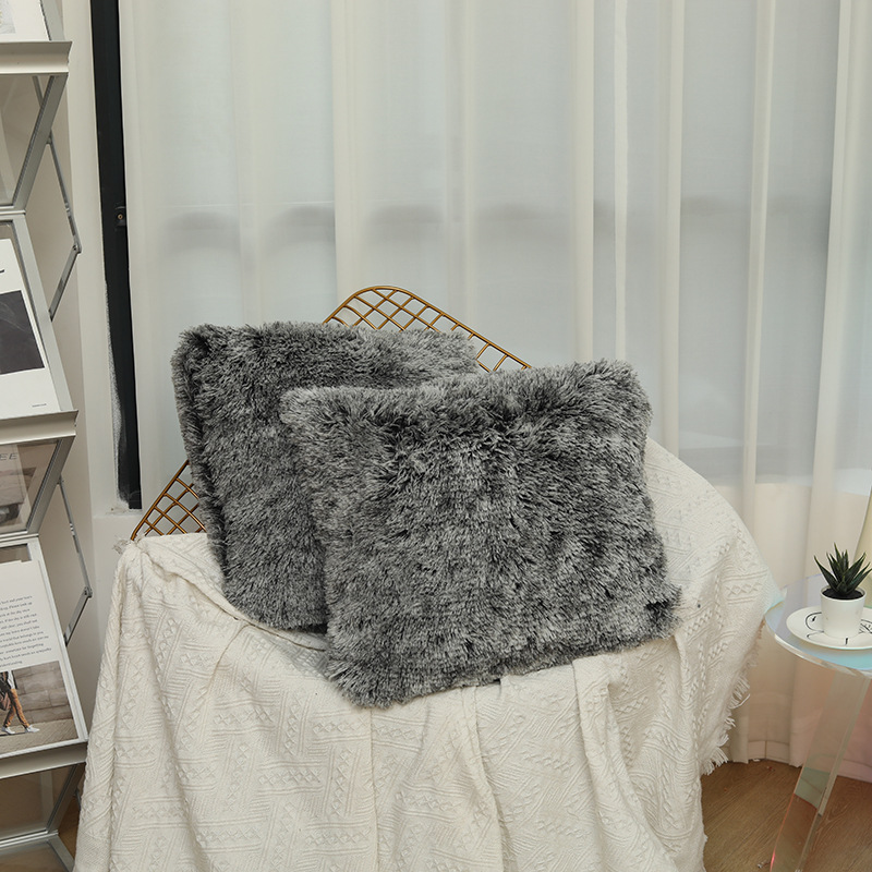 Amazon Hot Ins Sea Lion Velvet Custom Pillowcase Modern Minimalist Sofa Sea Lion Velvet Tie-Dyed Cushion