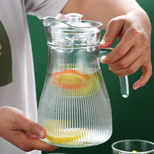 定制玻璃冷水壶高颜值水壶套装1 .2L大容量凉水壶 透明水具五件套