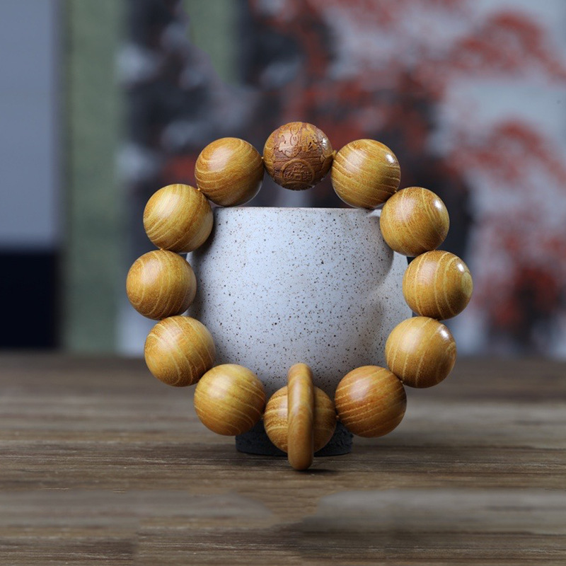 黄金檀雕刻跑环款男士紫光檀珠手串紫罗兰手链念珠红木珠手串