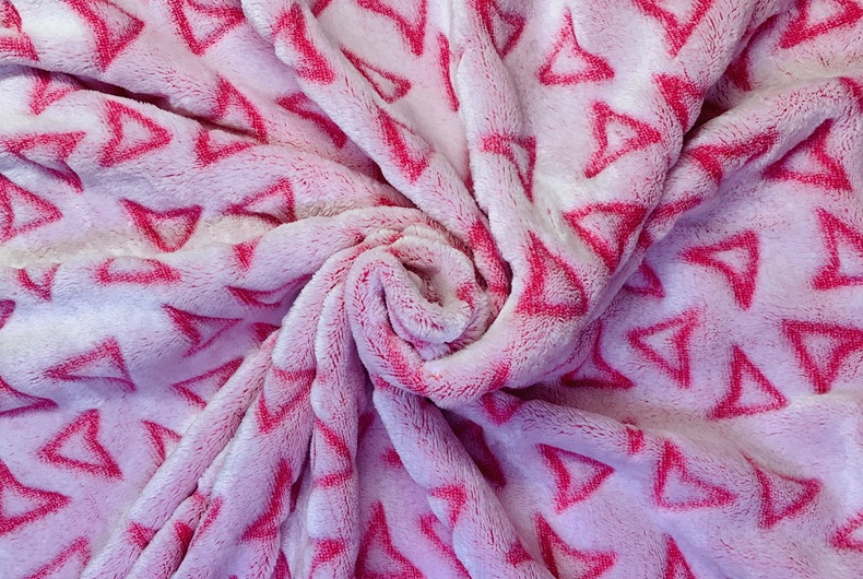 双面法兰绒背印剪花布料双色法兰绒印花睡衣家纺拖鞋秋冬绒布面料