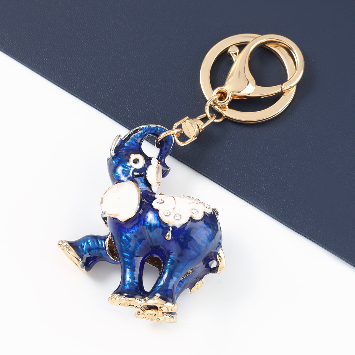欧美跨境新款合金滴油大象钥匙扣汽车钥匙圈少女包包挂件配饰批发