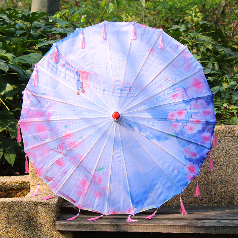 油纸伞工艺伞古风流苏伞汉服古装道具吊顶户外装饰舞蹈绸布伞批发