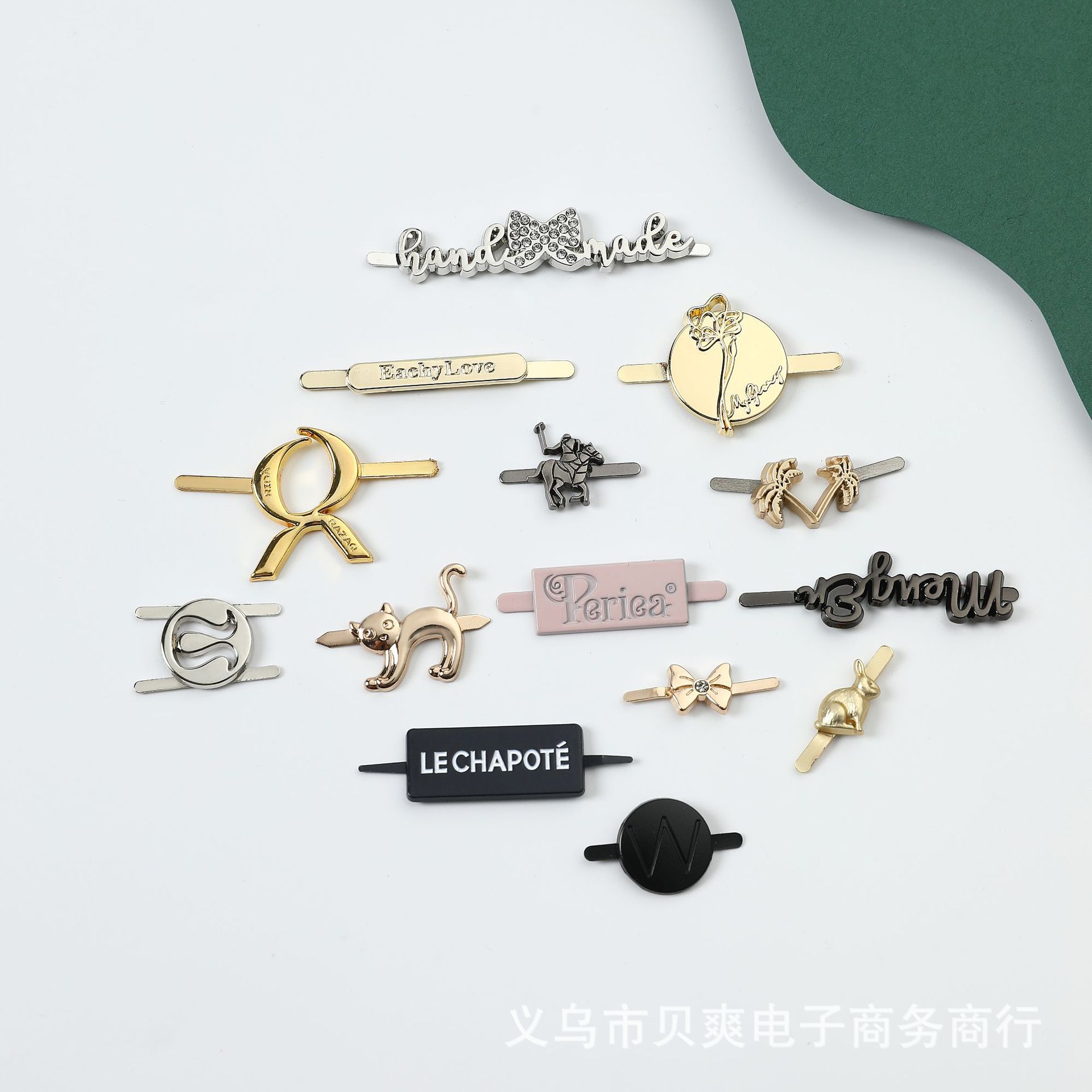 Yiwu Factory Direct Sales Pin Metal Tag Customizable Various Shapes, Sizes, Colors, Hardware Trademark Logo