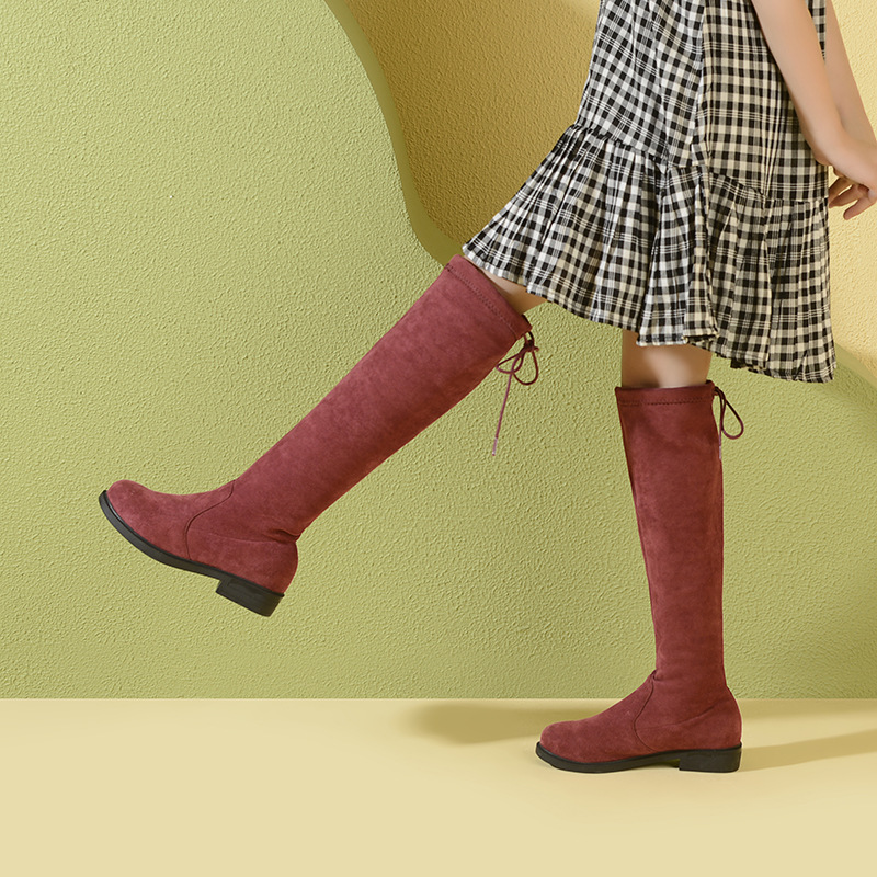 女童靴子秋季2021新款洋气儿童弹力靴中大童过膝靴子学生女鞋冬天