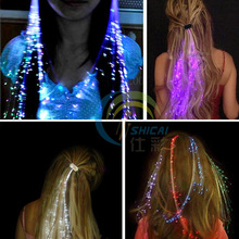 Flash LED Hair Light Emitting Fiber Optic Pigtail Braid跨境