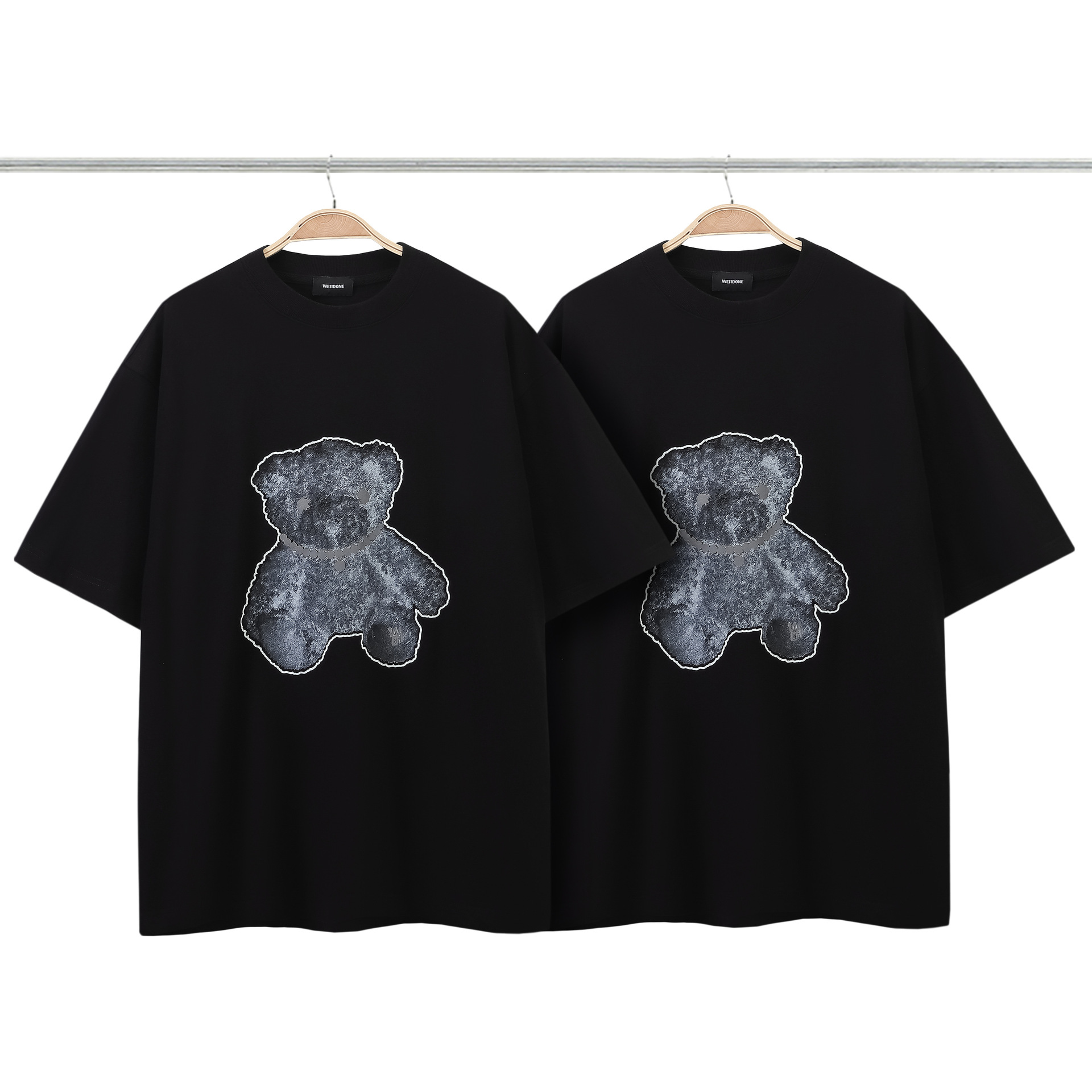 反光夜光~we11done反光项链夜光小熊印花短袖t恤welldone上衣现货