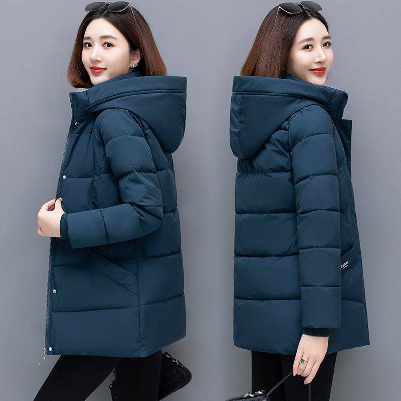 反季羽绒棉服女中长款2023冬季新款加厚棉衣韩版宽松保暖棉袄外套