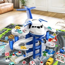 跨境爆款飞机玩具大号轨道小汽车儿童益智早教惯性消防工程模型车
