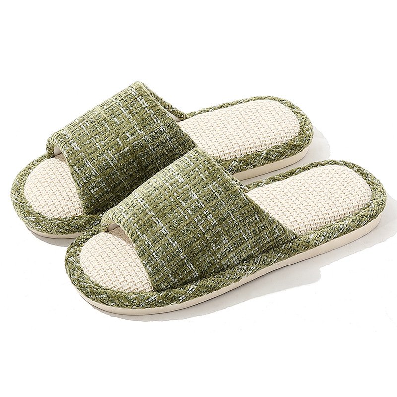 Linen Slippers Women's Summer Indoor Household Floor Slippers Men's Four Seasons Spring and Autumn Women's Summer Cotton Slippers Wholesale