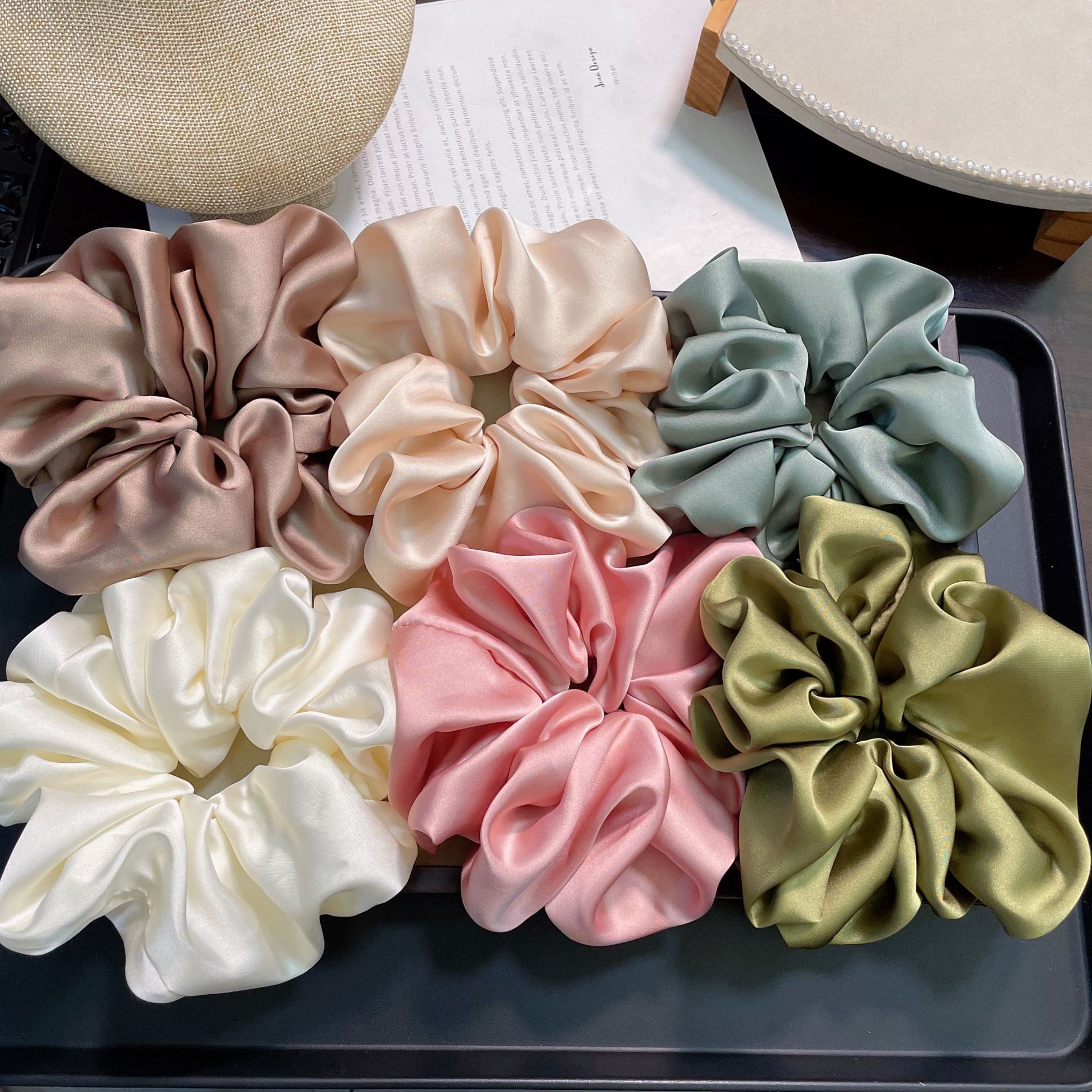 网红新款高级感缎面超大号大肠圈发圈气质时尚少女头圈精品店发饰