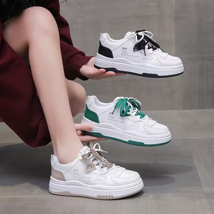 leather white shoes women‘s new spring and autumn casual sports shoes ins fashionable all-match niche platform sneakers