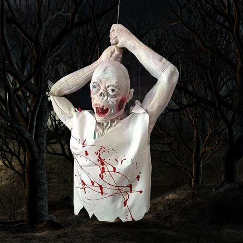 鬼屋恐怖道具吓人吊鬼半身尸体万圣节密室逃脱装饰品酒吧夜店装饰