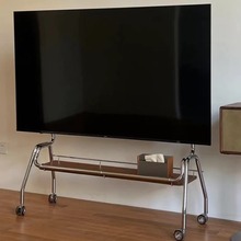 多匣匣不锈钢电视支架金属带轮可移动客厅家用显示器支架挂架屏幕