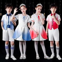 元旦儿童演出服中国风表演服中小学生大合唱团红歌朗诵主持人礼服