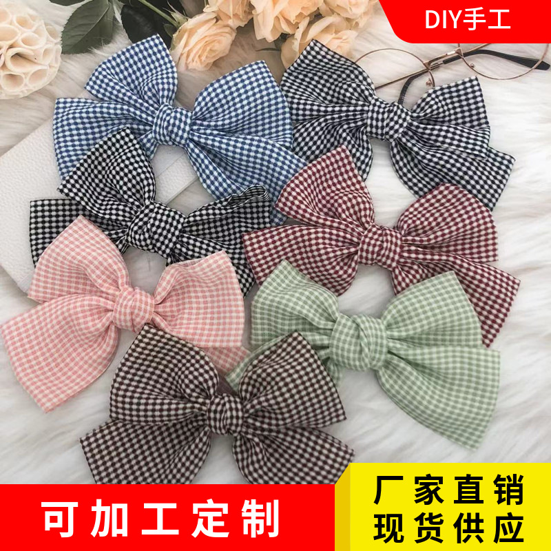 22 new autumn plaid large bow jewelry accessories color for multiple choices， you can consult for pictures and samples