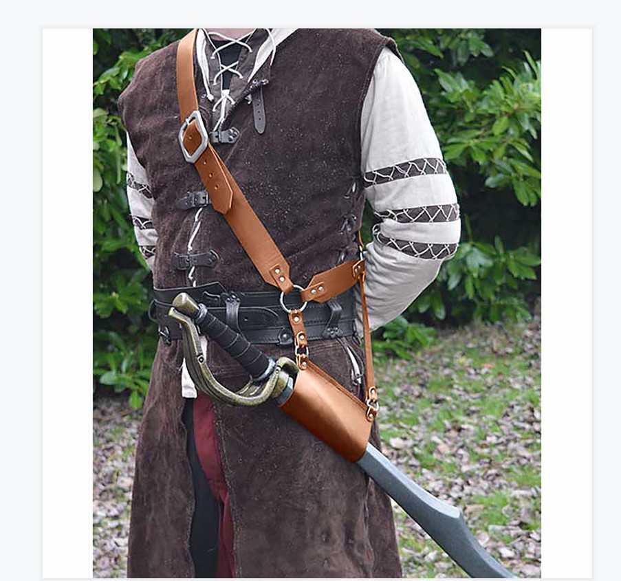 欧洲中世纪武士斜挎皮带扣pu剑套舞台剧表演cos摄影写真道具