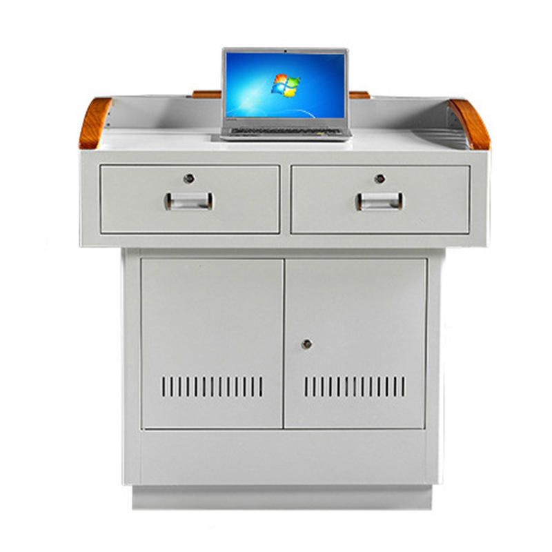 多媒体讲台定制 演讲教学讲桌电教中控台培训教室可放电脑讲台桌