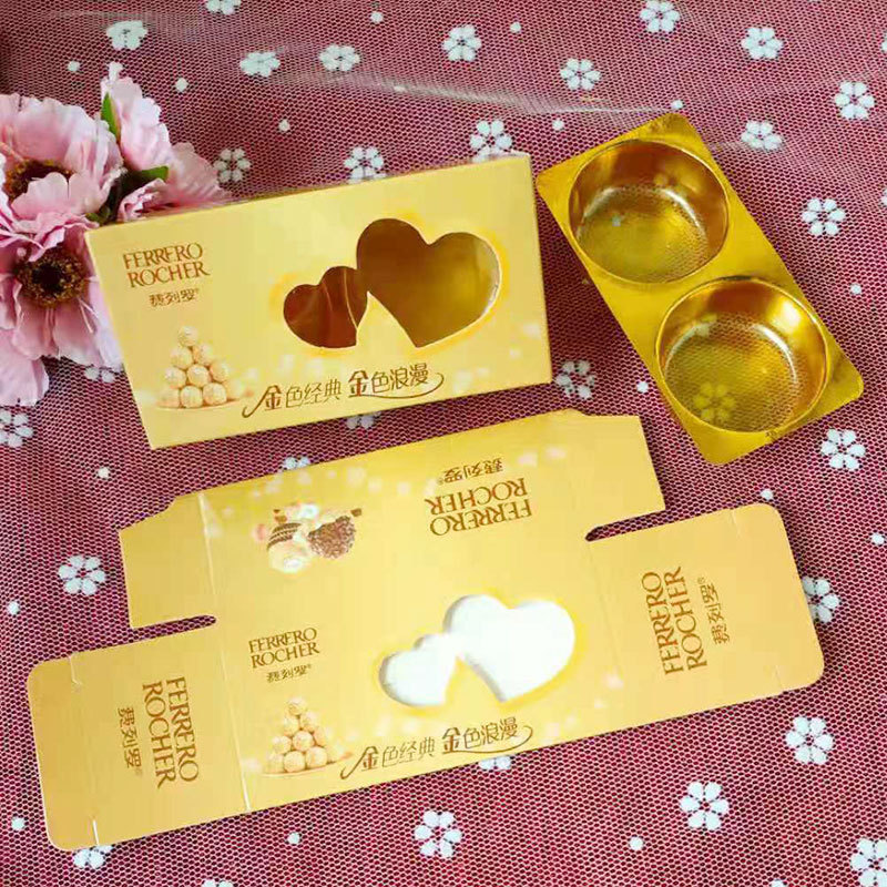 创意个性费列罗专属喜糖盒子2粒装经典结婚糖袋金色浪漫包装纸盒
