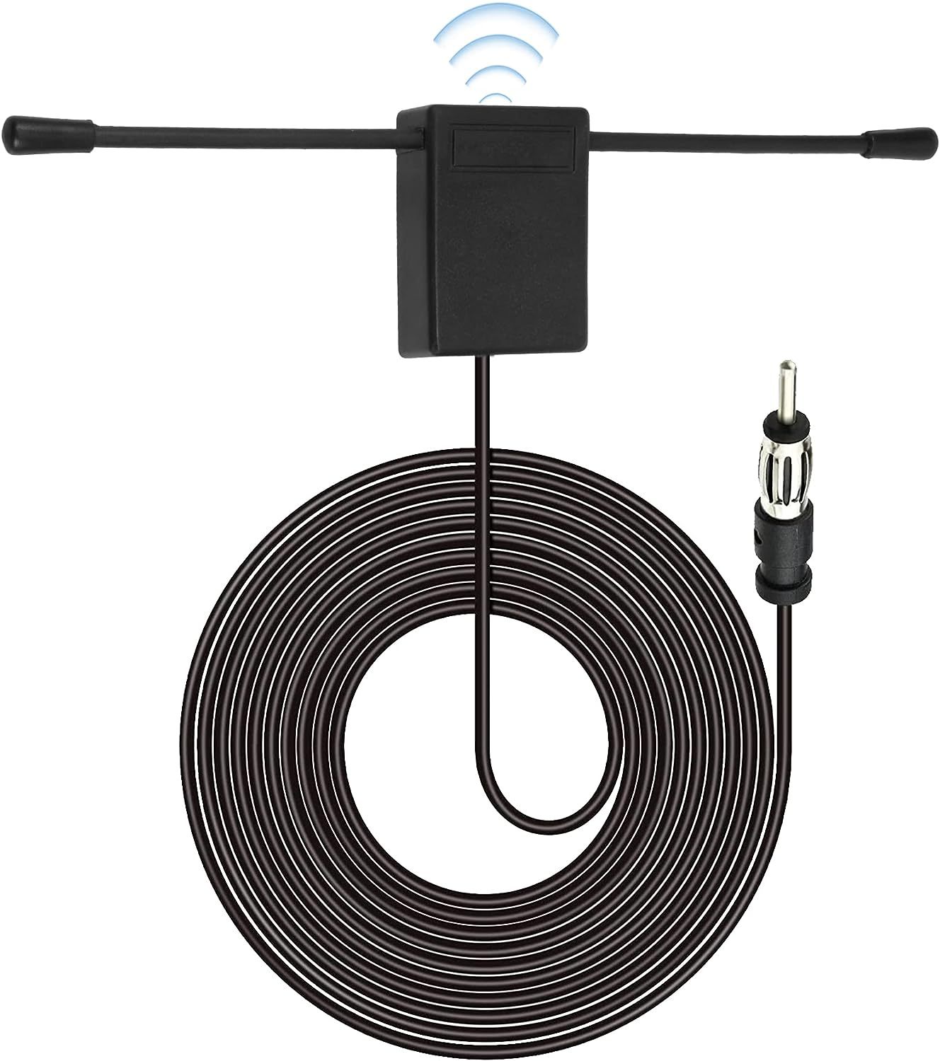 车载汽车收音机天线am/fm收音机羊角天线t形贴片无线信号增强器