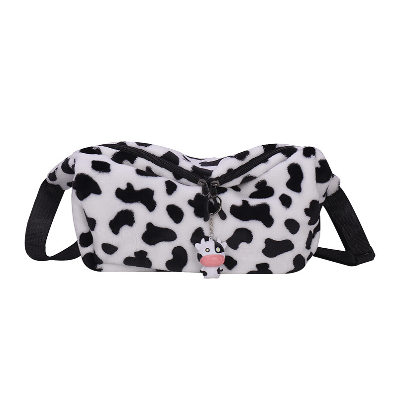 ins时尚奶牛包包女2020新款港风可爱毛绒托特包大容量单肩斜跨包