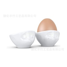 陶瓷质蛋杯套装亲吻梦脸版白色蛋杯两件套Porcelain Egg Cup Set