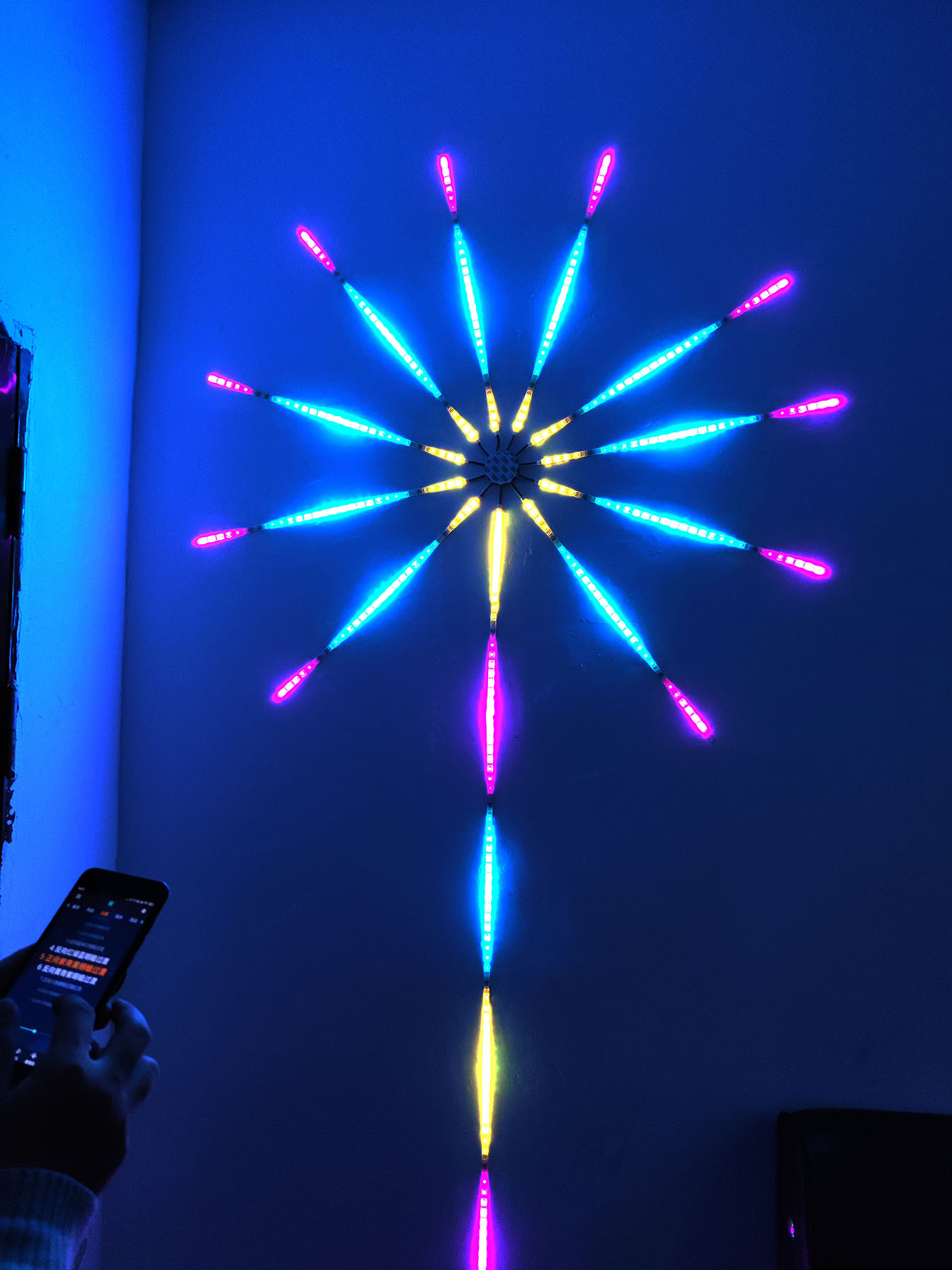 led烟花灯室内气氛氛围幻彩声控烟花灯可空运工厂现货 跨境新品