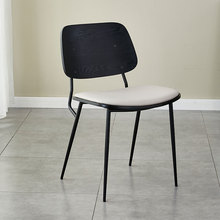 定制现代简约餐椅家用实木靠背椅咖啡厅软包餐椅 设计师书桌椅子