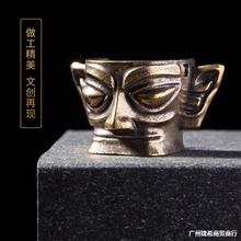 堆青铜像纵目面具神鸟摆件创意礼物四川纪念品家居装饰