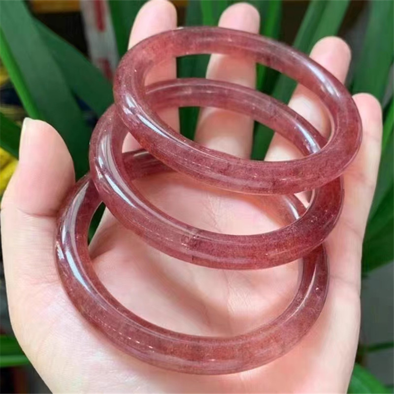 天然水晶手镯女星光草莓晶冰种鸽血红绿晶手镯 网红樱花手镯-阿里巴巴