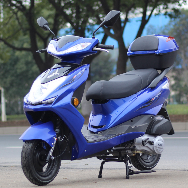 新迅鹰踏板摩托车燃油可上牌国四电喷125cc外卖鬼火踏板车整车