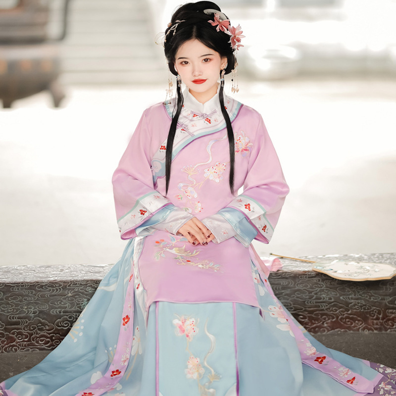 成人女装传统汉服女古装公主小姐常服民国风女装秀禾服中式喜娘服