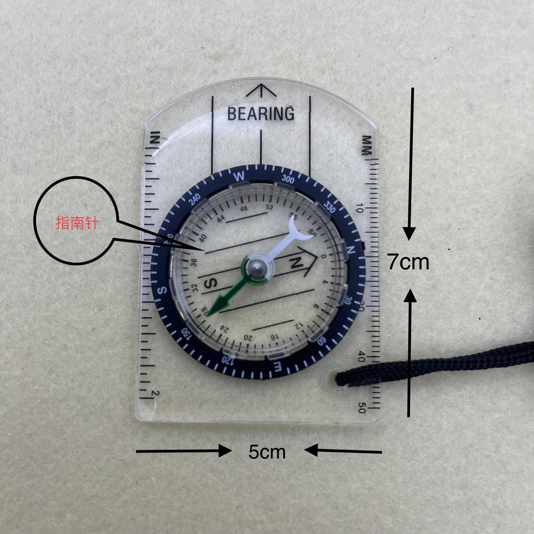 New Outdoor Multifunctional Transparent Ruler Compass Plastic Compass for Students Gift Compass