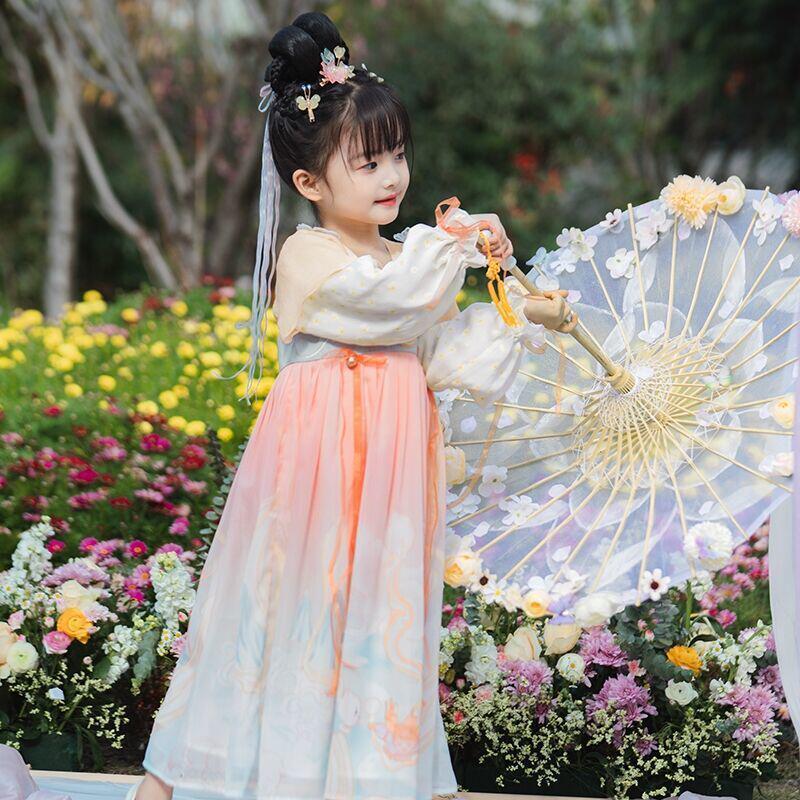 西子问儿童汉服女童春秋夏款礼服襦裙女孩古装超仙飘逸女宝宝新款