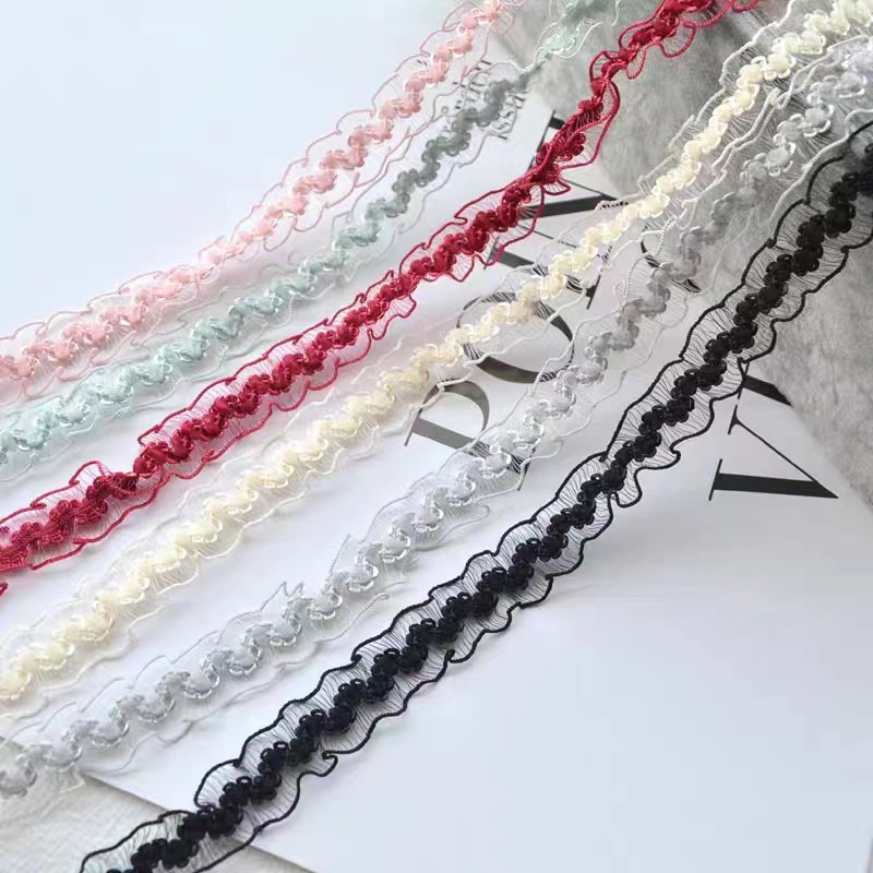 Color Fishing Line Elastic Band Lace Clothing Accessories Lace Hollow Nylon Ribbon Gift Factory Customization