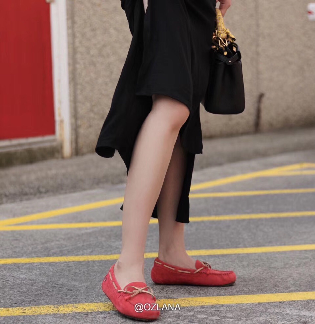 ozlana荧光宝石防泼水 内增高单豆豆鞋oz3007wr 休闲鞋 船鞋 女鞋