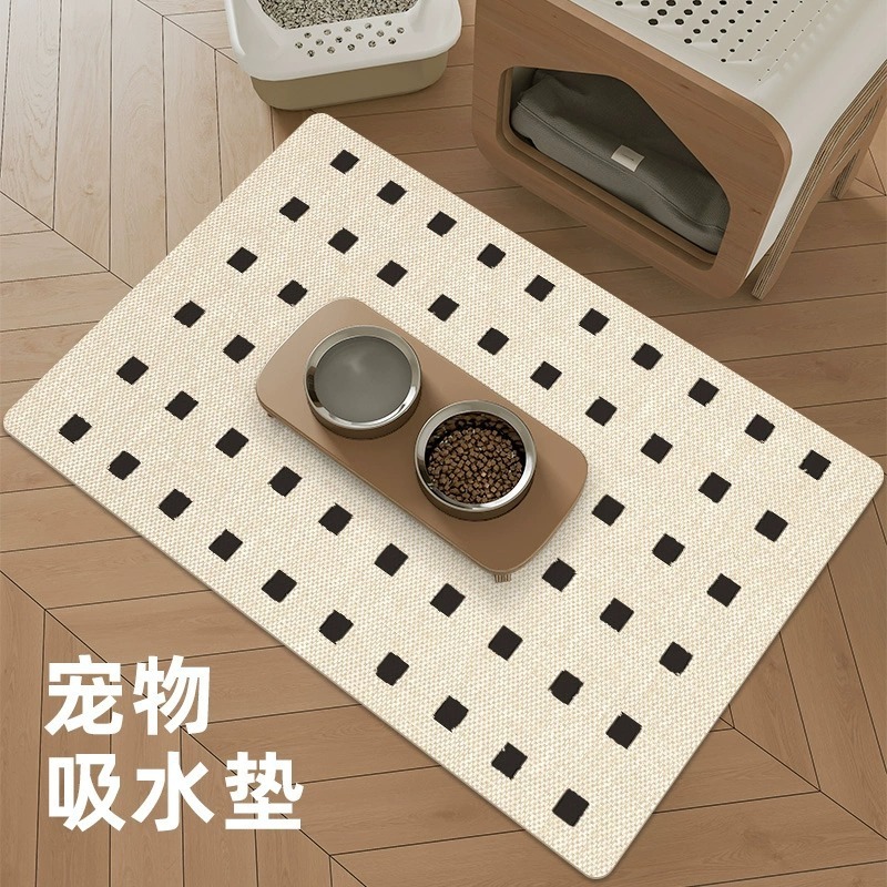 硅藻泥宠物吸水地垫狗狗饭盆餐垫耐脏地毯猫碗垫子防溅防漏防滑垫
