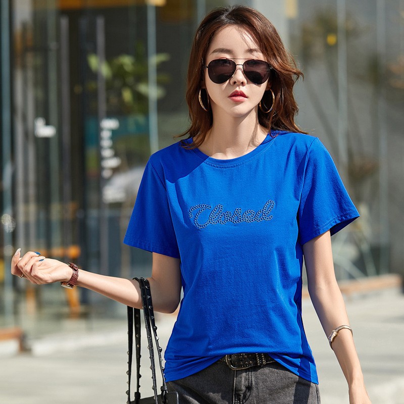 0成交140件印花t恤女长袖2022春夏高端女装卫衣棉宽松打底体恤上衣